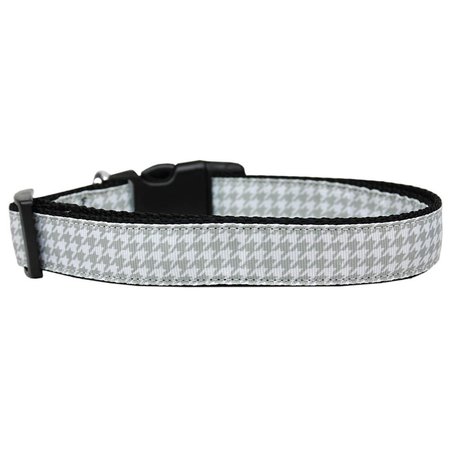 MIRAGE PET PRODUCTS Grey Houndstooth Nylon Dog CollarExtra Large 125-247 XL